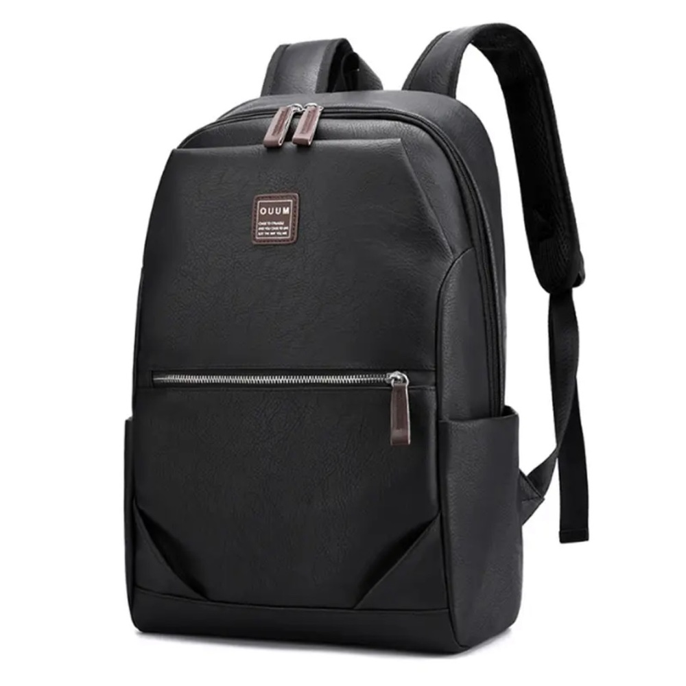 New Fashion Men faux Leather School Backpack Waterproof Laptop Travel Zipper Bag